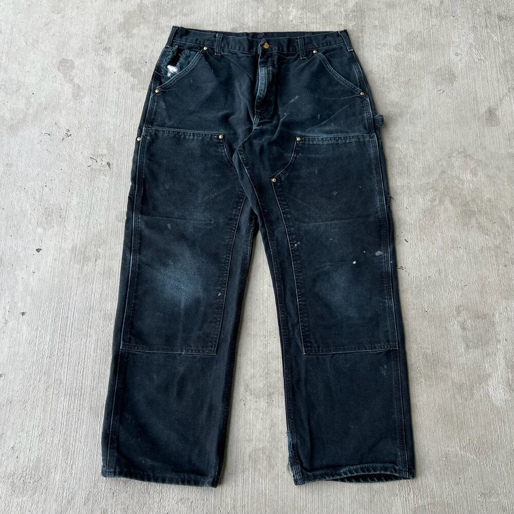Carhartt faded black double knee work wear carpenter pants